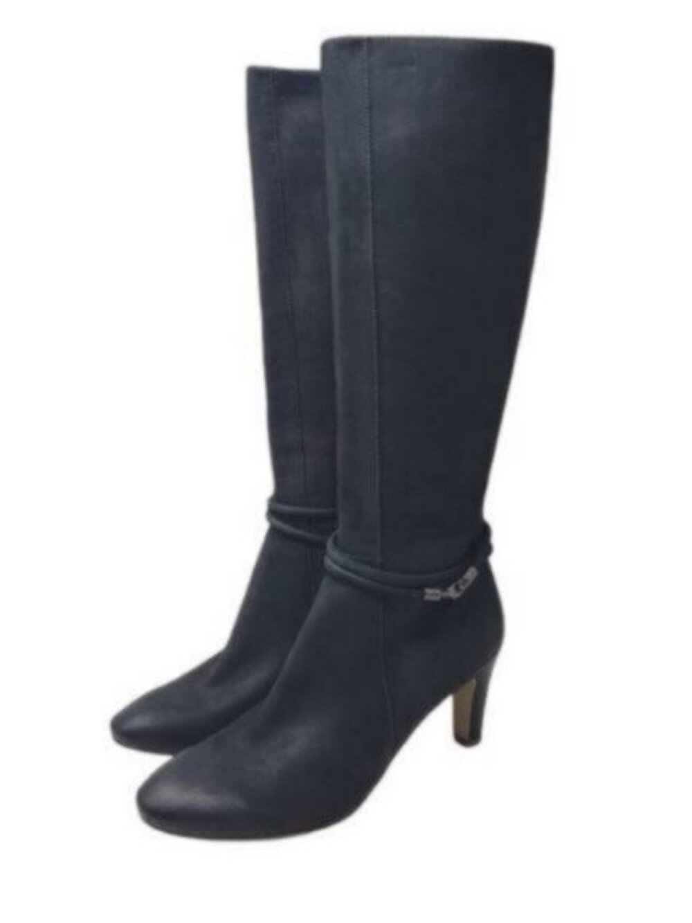 Ecco | Nephi Tall Leather Heeled Knee High Boots Black